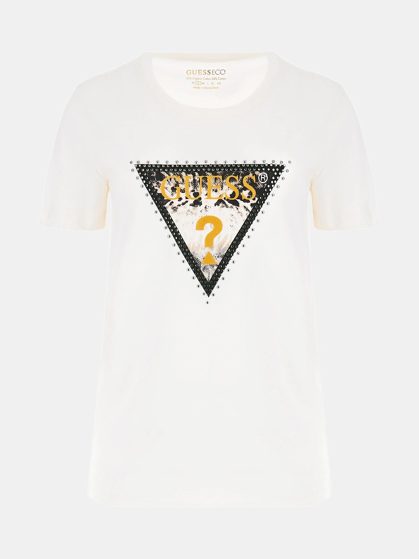 Guess Damen T-Shirt mit Logo-Dreieck