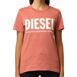 Diesel Damen T-Shirt Diesel-Logo Pink