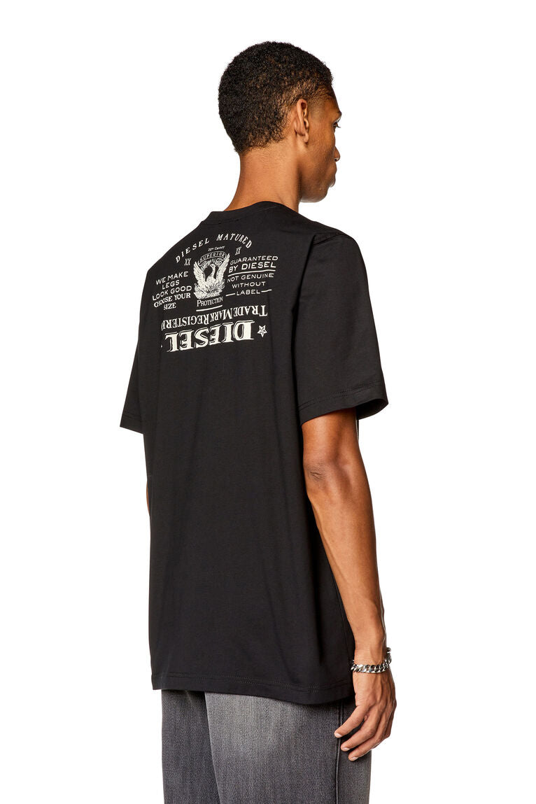 Diesel Herren T-Shirt mit Trademark Registered-Prints T-Just
