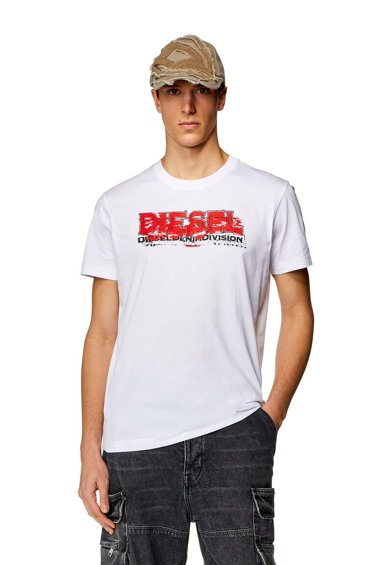 Diesel Herren T-Shirt mit verzerrtem Logo