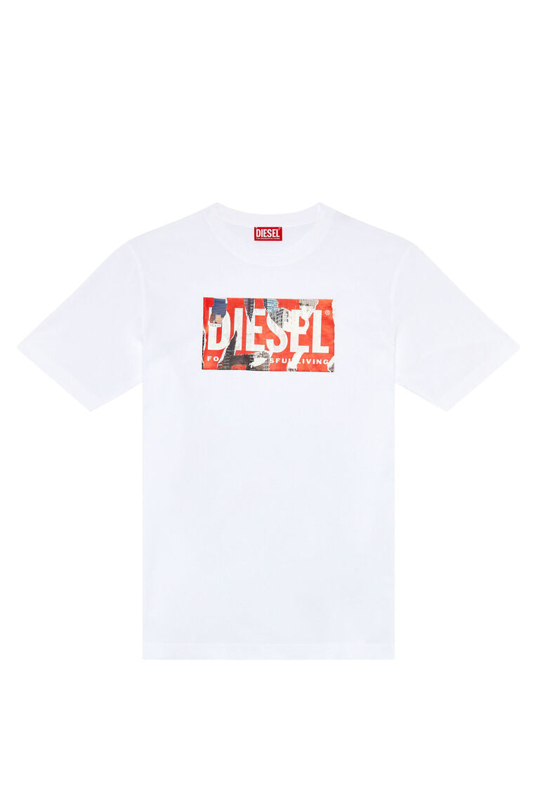 Diesel Herren T-Shirt mit Peel-off-Print T-Just