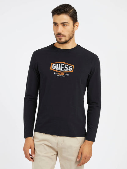Herren Guess Stretch-T-Shirt mit Frontlogo