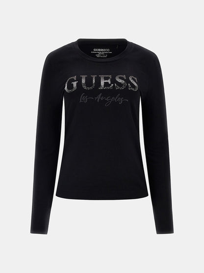 Guess T-Shirt stretch frontlogo strass